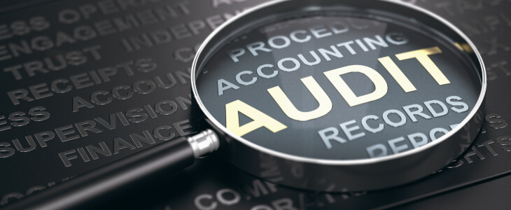 image of magnifying glass over Audit text